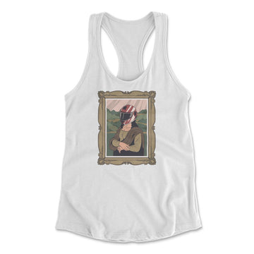 Monalisa Helmet Womens Racerback Tank in White color